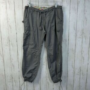 Koy by Kathy Peterson Women's Cargo Pants Gray Drawstring Pockets Size MP
